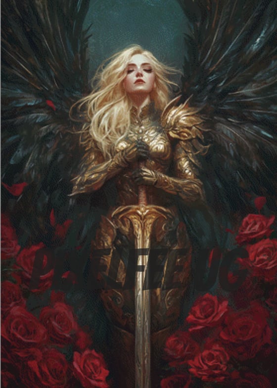 Pixelfee Diamond Painting Aurora von Blut und Gold von Sandrietta_ai