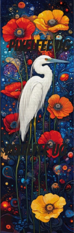 Pixelfee Diamond Painting white Heron von Kreativköter