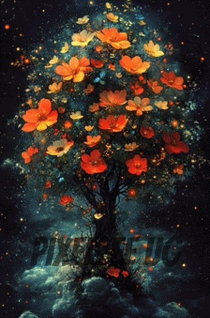 Pixelfee Diamond Painting Flowertree von Kreativköter