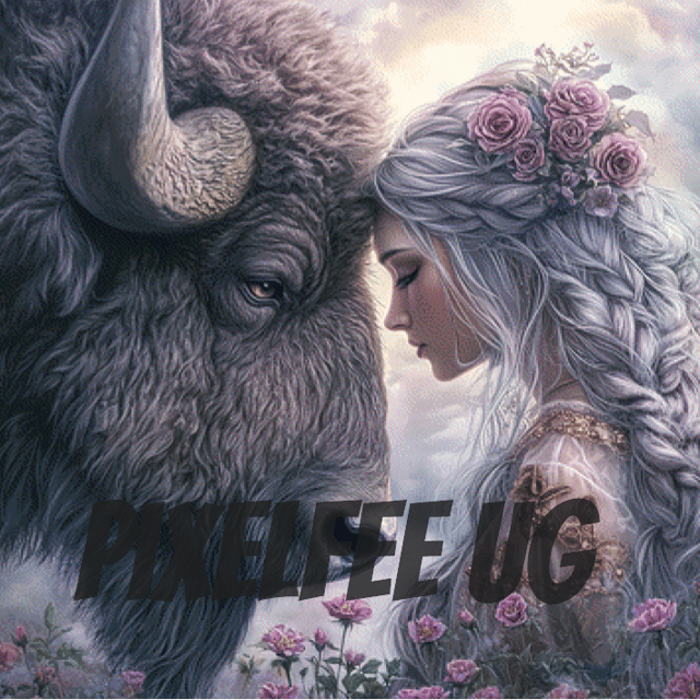 Pixelfee Diamond Painting Auch Bisons brauchen Liebe #2 von Sandrietta_ai
