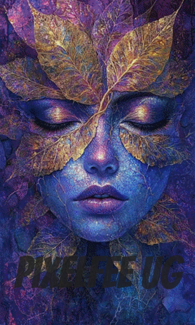 Pixelfee Diamond Painting Leaf Face #5 von Sandrietta_ai