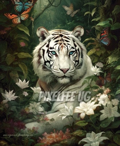Pixelfee Diamond Painting Morgana #38 White Tiger von Morgana.fantasy.ai