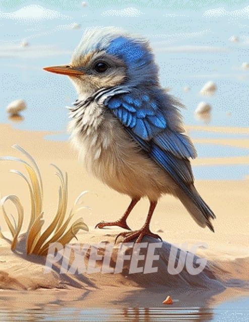 Pixelfee Diamond Painting Blue Bird von Sandrietta_ai