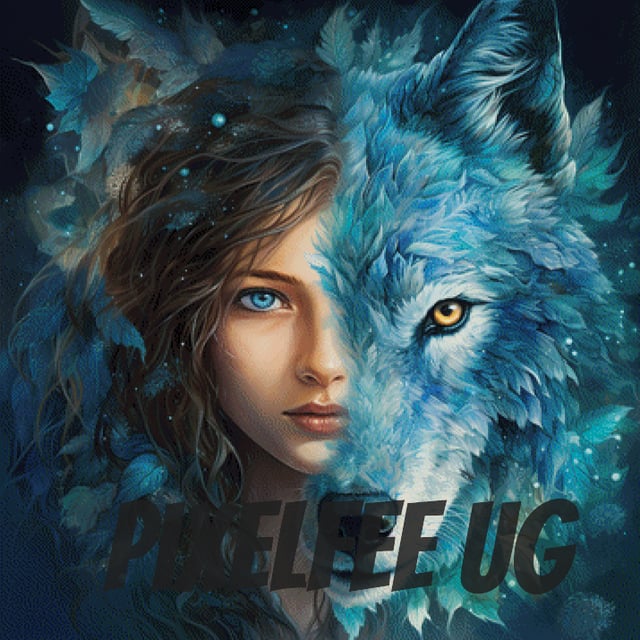 Pixelfee Diamond Painting WolfsGirl von Sandrietta_ai