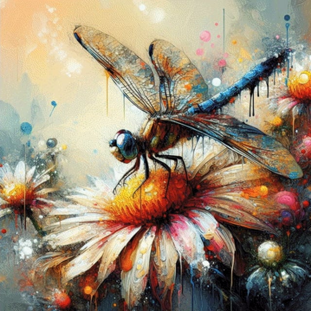 Pixelfee Diamond Painting Libelle in Öl von Kreativköter