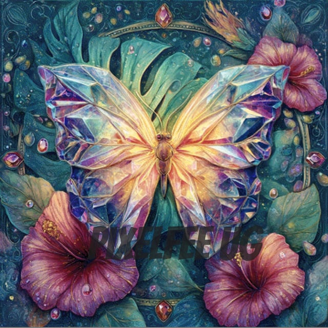 Pixelfee Diamond Painting Hibiskuszauber von Sandrietta_ai