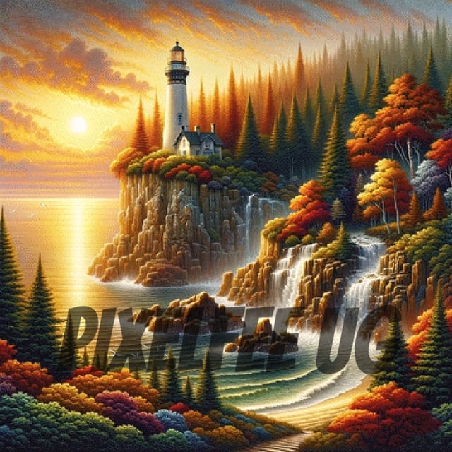 Pixelfee Diamond Painting Lighthouse Hill von Sandrietta_ai