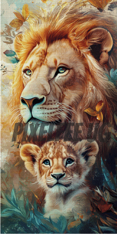 Pixelfee Diamond Painting Mufasa und Simba von Lexxa