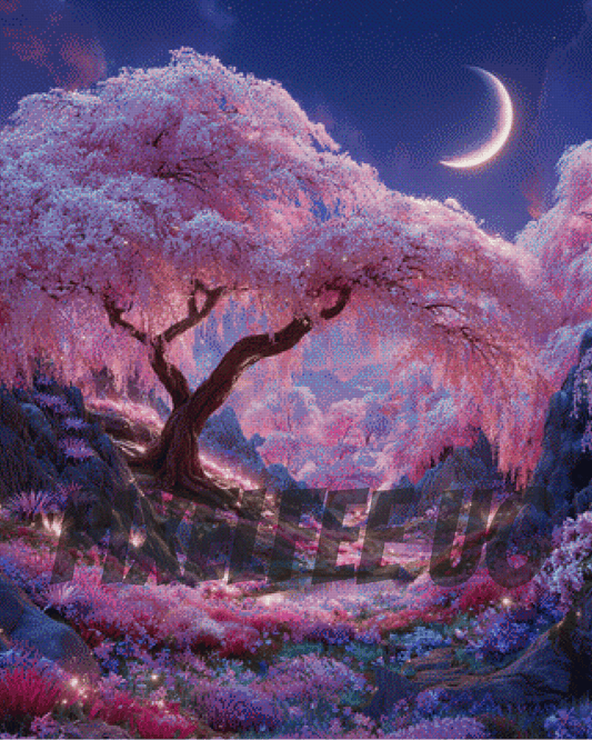 Pixelfee Diamond Painting Crescent Petals von Bex Ai