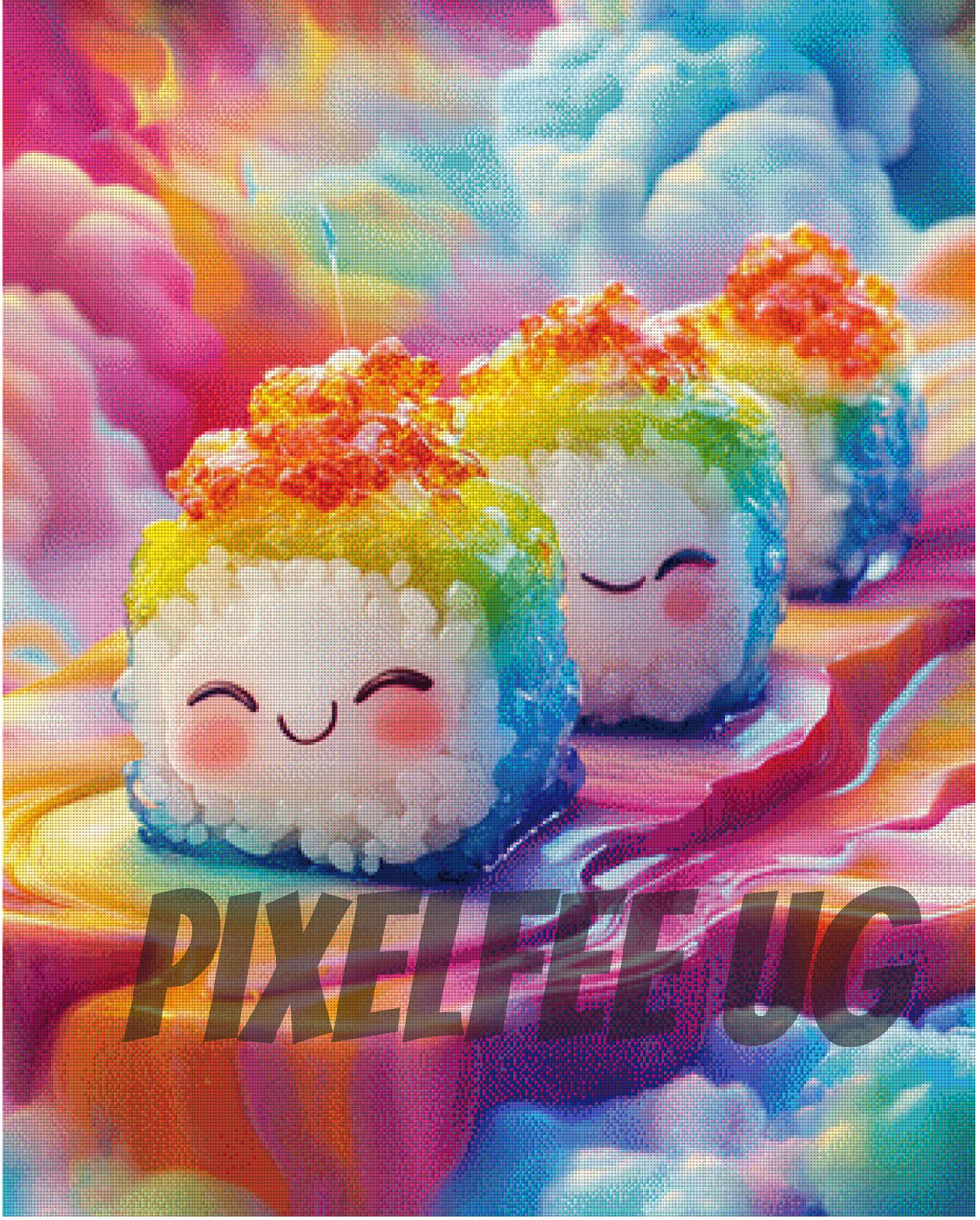Pixelfee Diamond Painting Rainbow Bites von Bex Ai