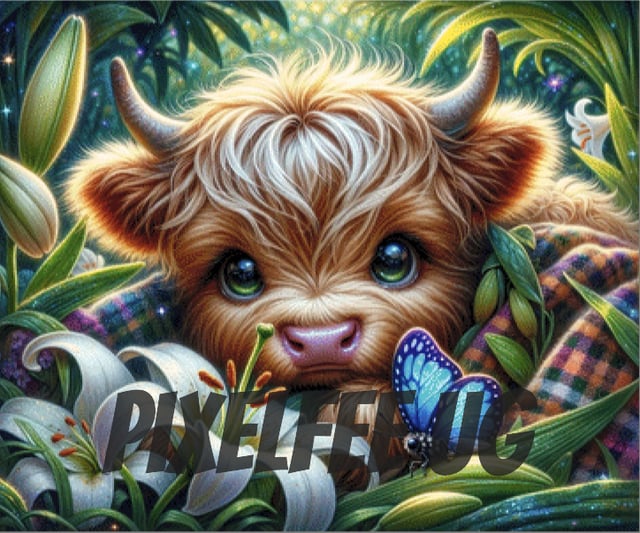 Pixelfee Diamond Painting Erna und der blaue Schmetterling von Tante Tati