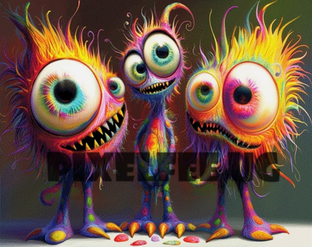 Pixelfee Diamond Painting Monstergang Eyecatcher von Kreativköter