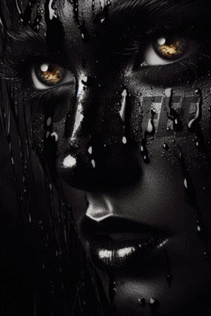 Pixelfee Diamond Painting Lady in Black von Kreativköter