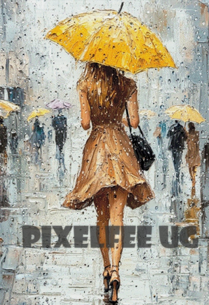 Pixelfee Diamond Painting It's a rainy day von Kreativköter