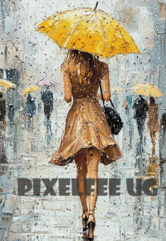 Pixelfee Diamond Painting It's a rainy day von Kreativköter