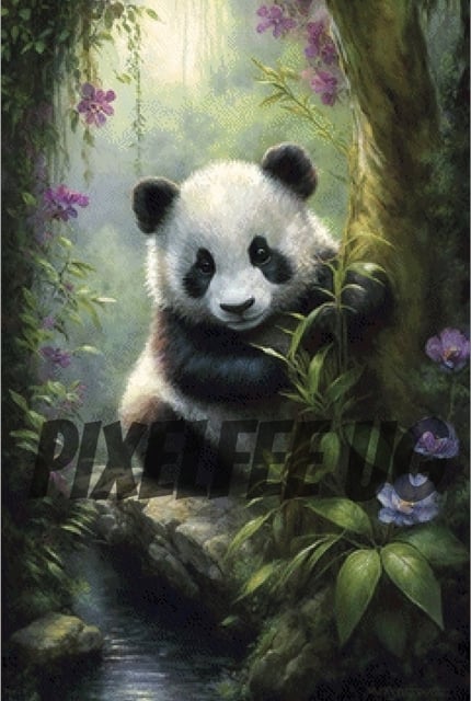 Pixelfee Diamond Painting Panda von Morgana.fantasy.ai
