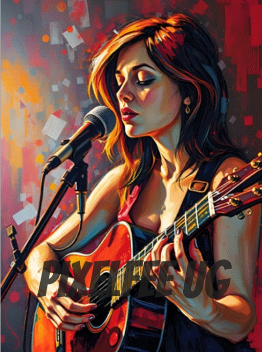 Pixelfee Diamond Painting Das Mädchen mit der Gitarre #1 von Pears