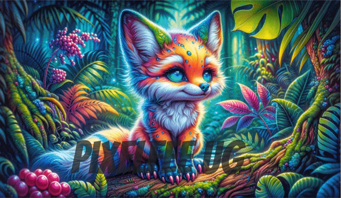 Pixelfee Diamond Painting Neon Foxy von Tante Tati
