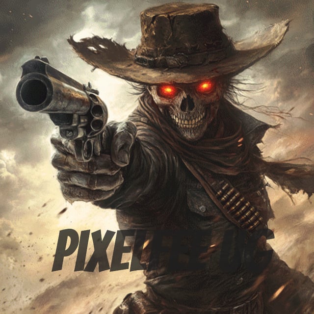 Pixelfee Diamond Painting Skelett Cowboy von Kreativköter