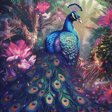 Pixelfee Diamond Painting Pfau von Sandrietta_ai