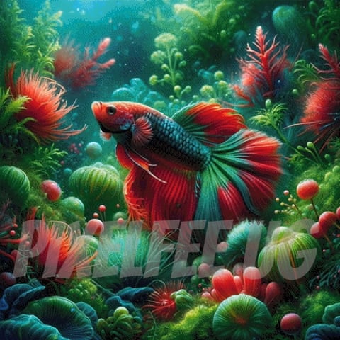 Pixelfee Diamond Painting Betta splendens von Sandrietta_ai