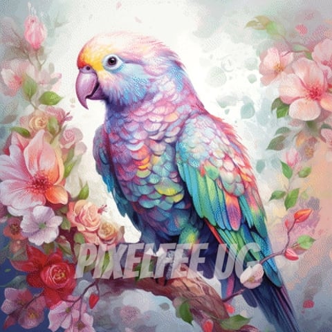 Pixelfee Diamond Painting Regenbogen Papagai von Sandrietta_ai
