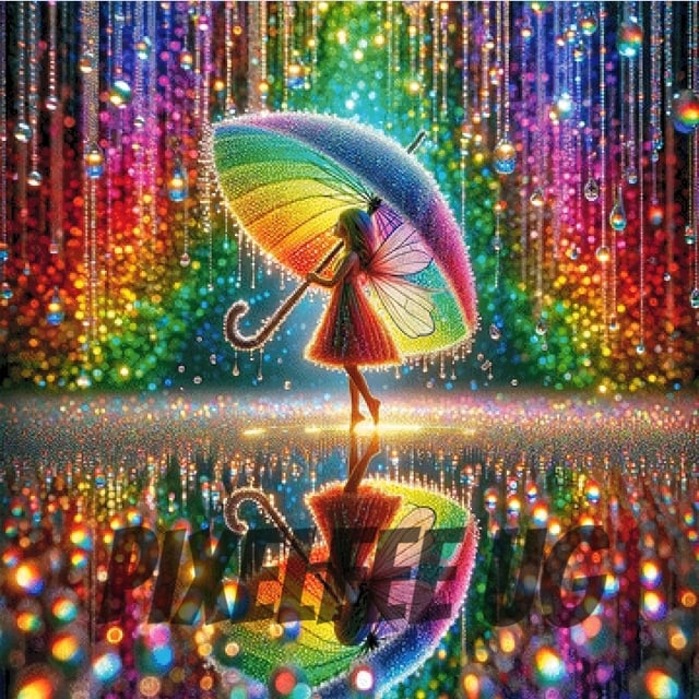 Pixelfee Diamond Painting Rainbow Rain von Sandrietta_ai