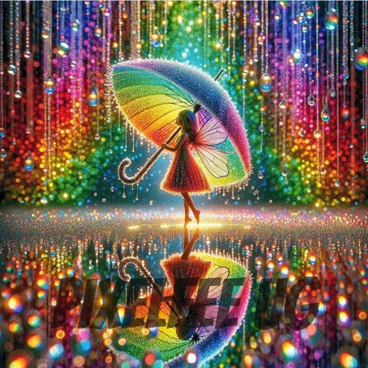 Pixelfee Diamond Painting Rainbow Rain von Sandrietta_ai