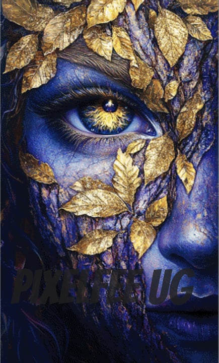 Pixelfee Diamond Painting Leaf Face #7 von Sandrietta_ai