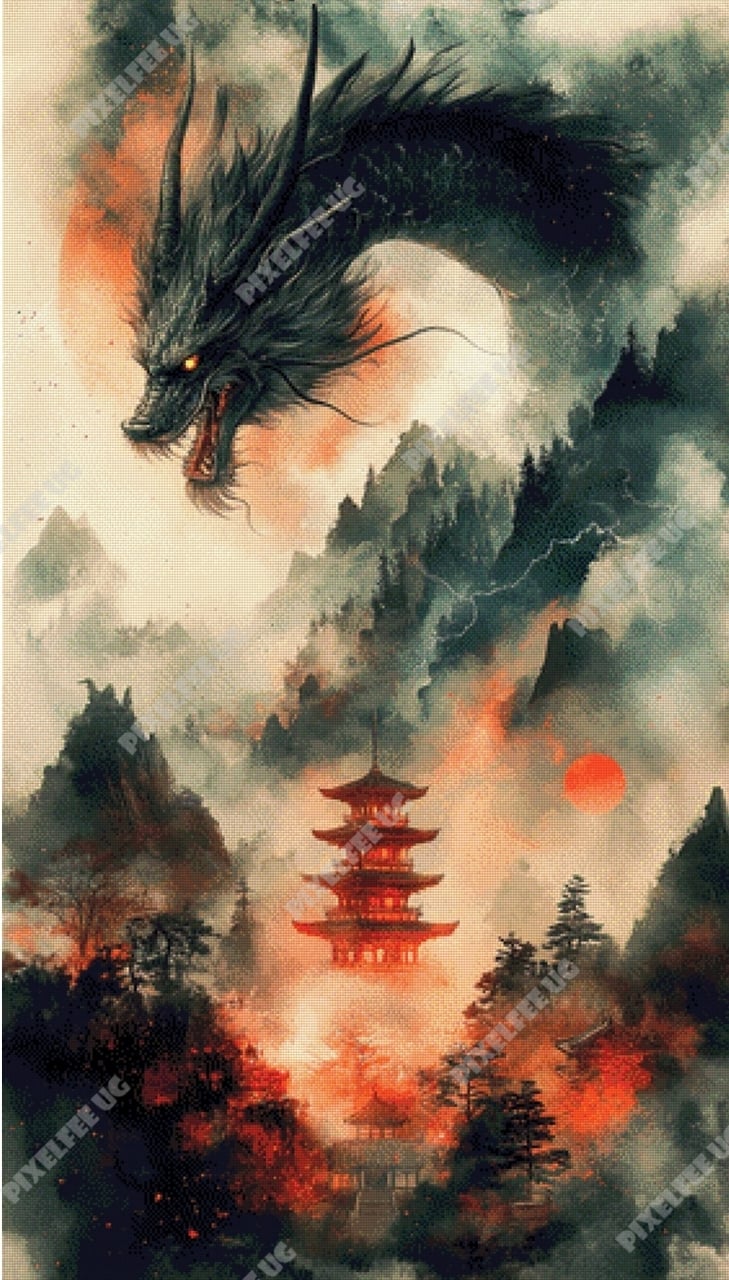 Pixelfee Diamond Painting JapanDragon von Kreativköter