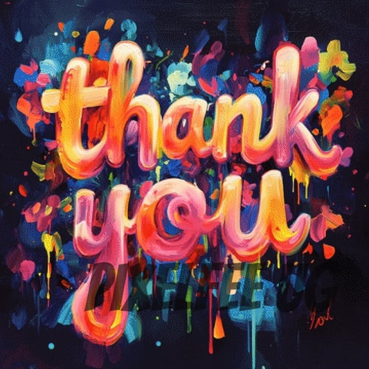 Pixelfee Diamond Painting Thank You von Kreativköter