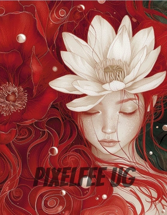 Pixelfee Diamond Painting Red von Sandrietta_ai