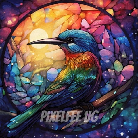 Pixelfee Diamond Painting Stained Bird von Sandrietta_ai