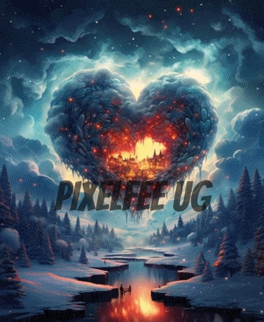 Pixelfee Diamond Painting Winter Heart von Morgana.fantasy.ai