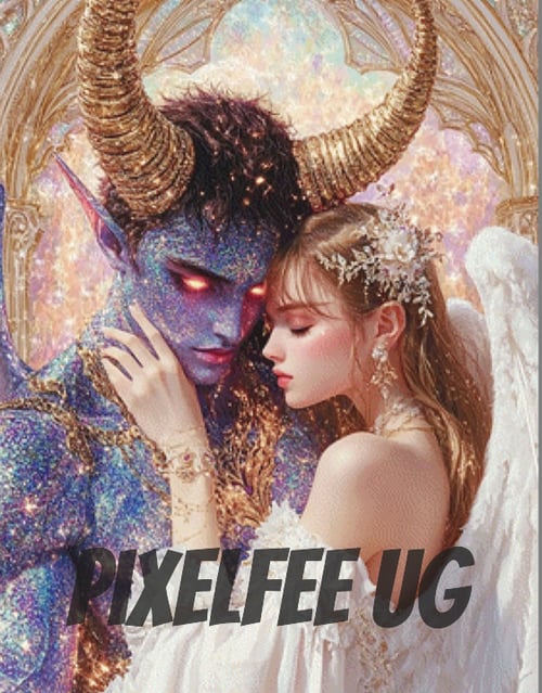 Pixelfee Diamond Painting Demon in Love von Sandrietta_ai