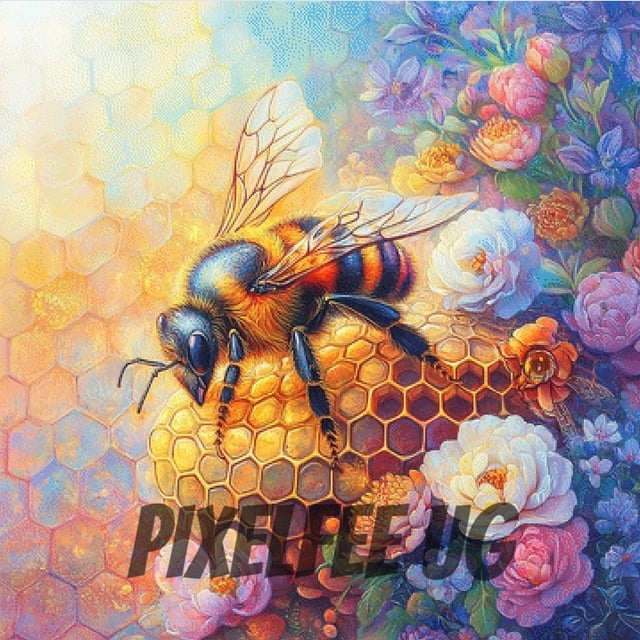 Pixelfee Diamond Painting Bee at Work von Sandrietta_ai