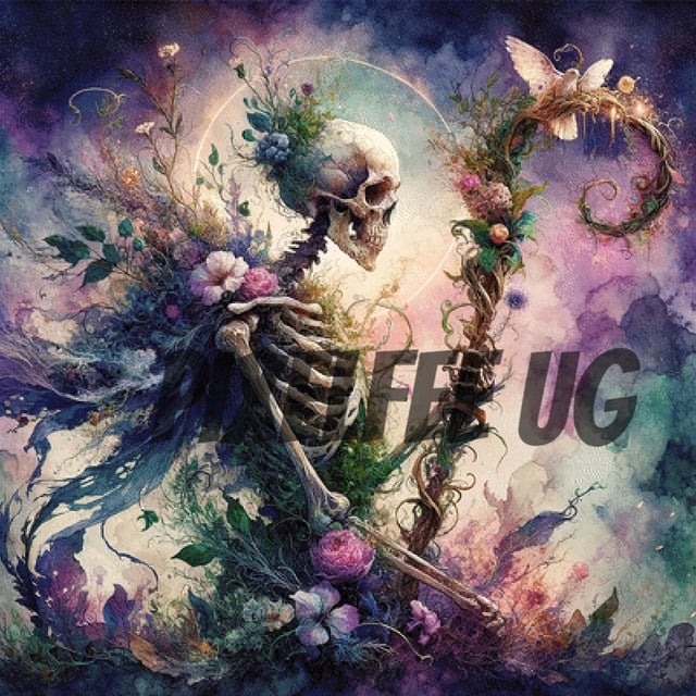 Pixelfee Diamond Painting Flowers and Bones von Sandrietta_ai