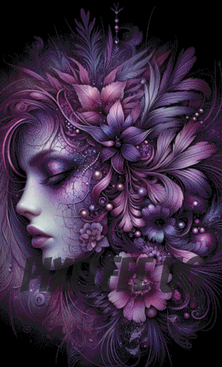 Pixelfee Diamond Painting pretty in purple #1 von Pears