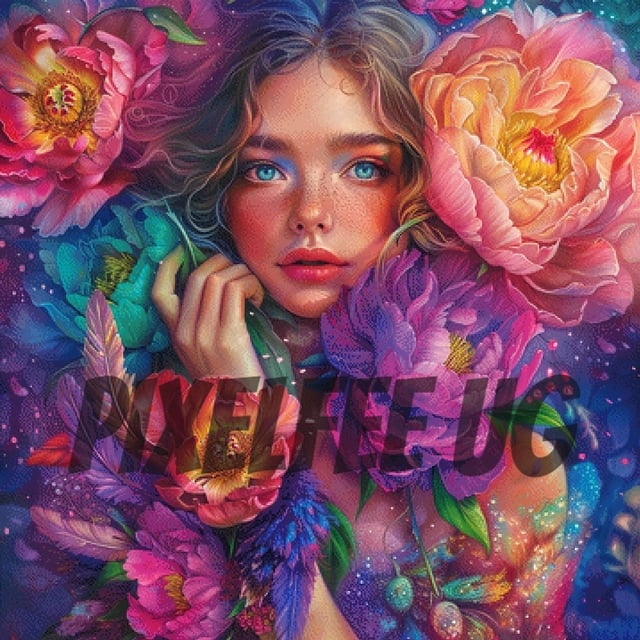 Pixelfee Diamond Painting Inside the Flowers von Sandrietta_ai