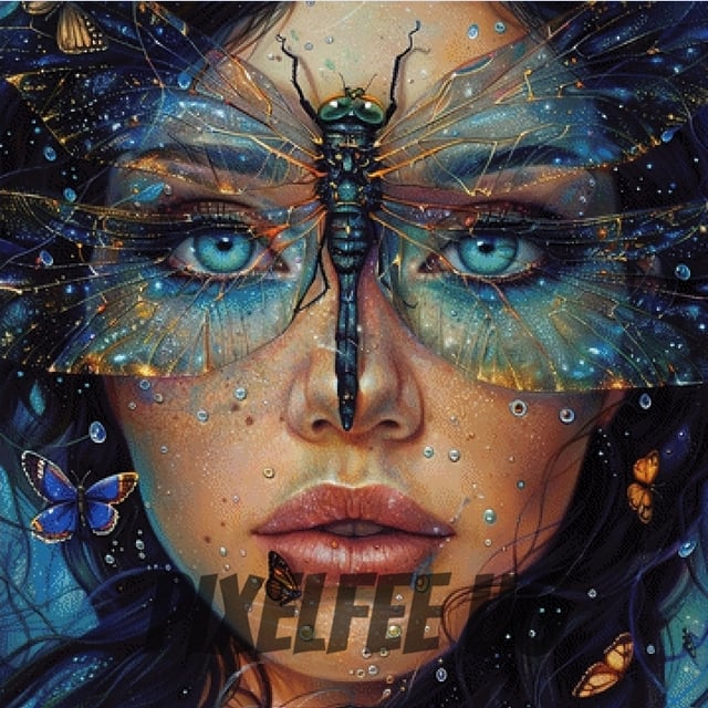 Pixelfee Diamond Painting Dragonfly Glasses von Sandrietta_ai
