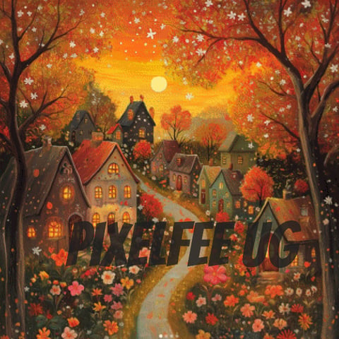 Pixelfee Diamond Painting Village Flair von NeikaDesigns