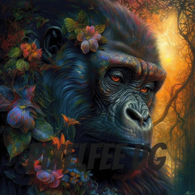 Pixelfee Diamond Painting JasparGorilla von Kreativköter