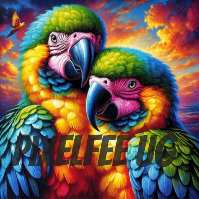 Pixelfee Diamond Painting Parrot Love von Tante Tati