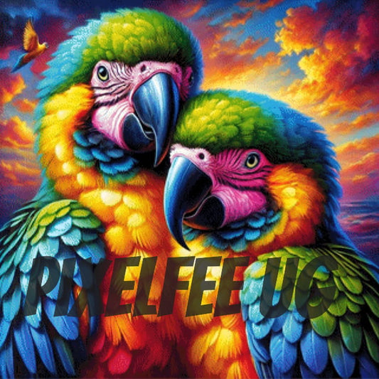 Pixelfee Diamond Painting Parrot Love von Tante Tati