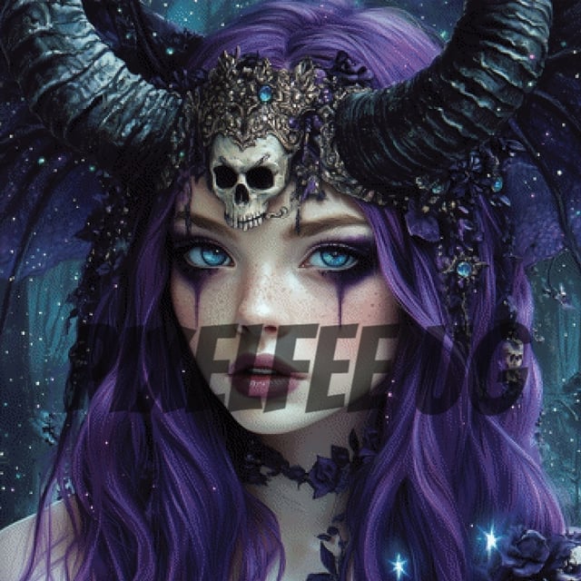 Pixelfee Diamond Painting Sweet Purple Demon von Sandrietta_ai
