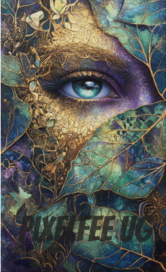 Pixelfee Diamond Painting Leaf Face #1 von Sandrietta_ai