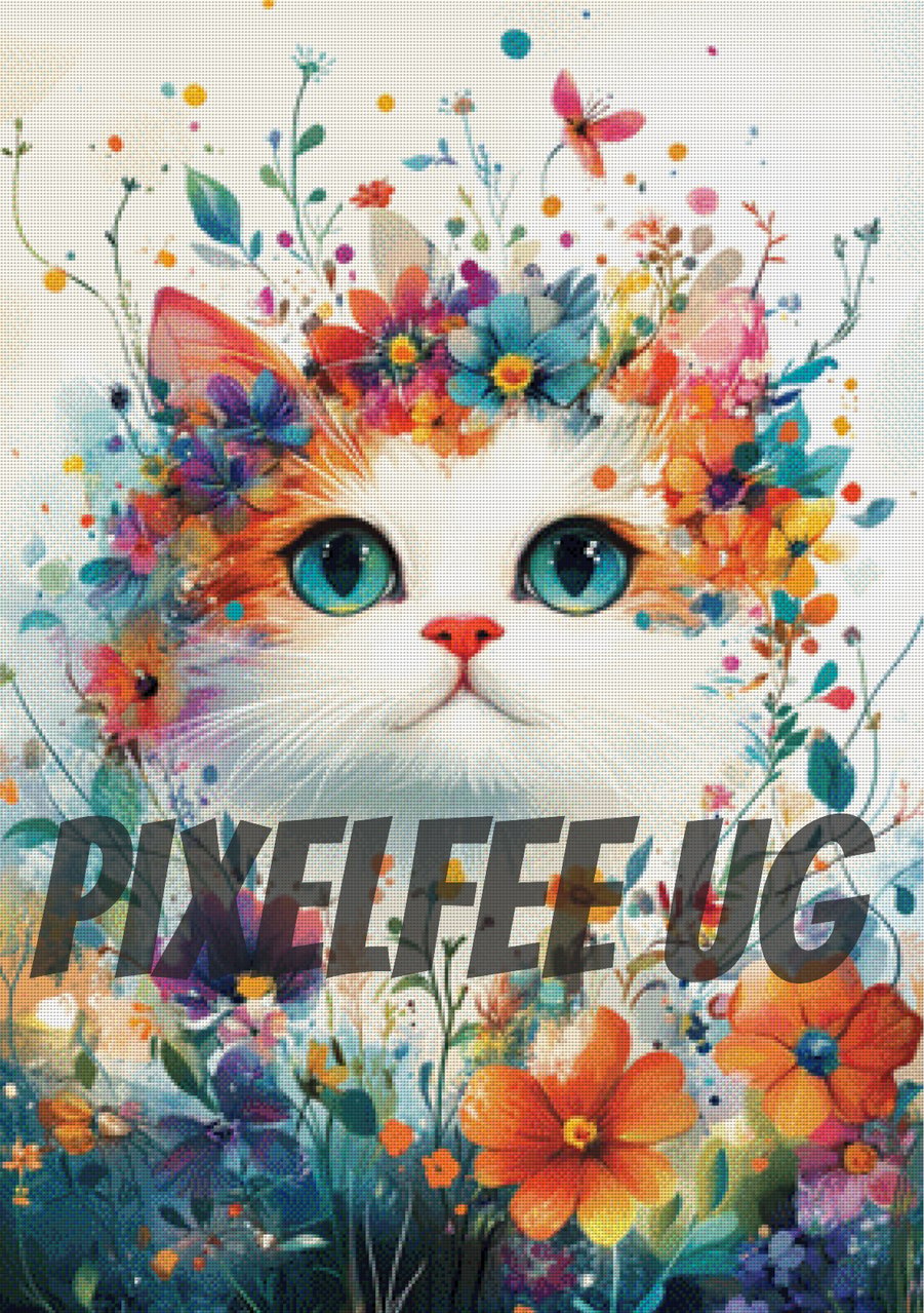 Pixelfee Diamond Painting Petals & Purrs von nadaya_illustration_jp