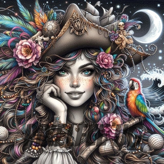 Pixelfee Diamond Painting Rainbow Pirat von Sandrietta_ai