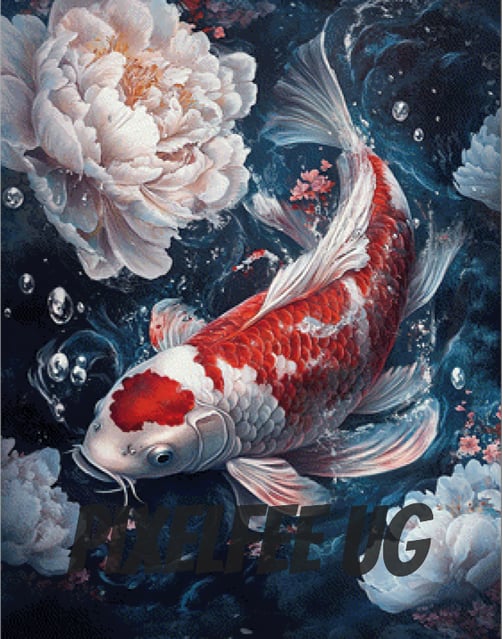 Pixelfee Diamond Painting Red Koi von Sandrietta_ai