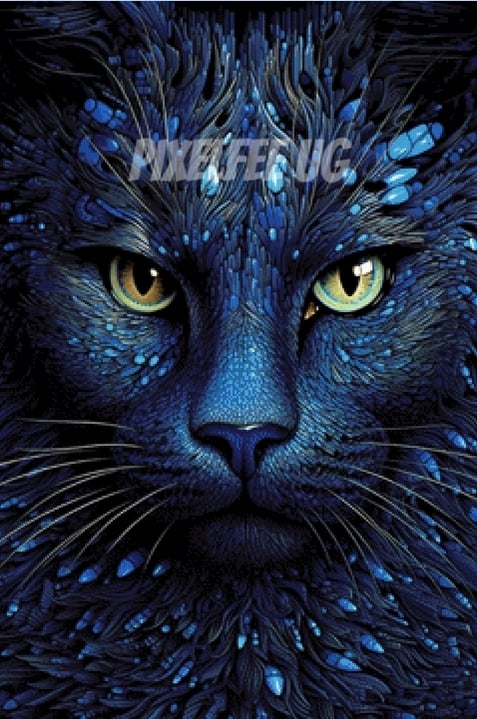 Pixelfee Diamond Painting Morgana # 60 Blue Cat